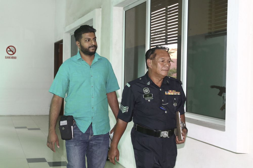 Witness R. Narresh attends the inquest into the death of firefighter Muhammad Adib Mohd Kassim at the Shah Alam High Court February 15, 2019. — Picture by Yusof Mat Isa