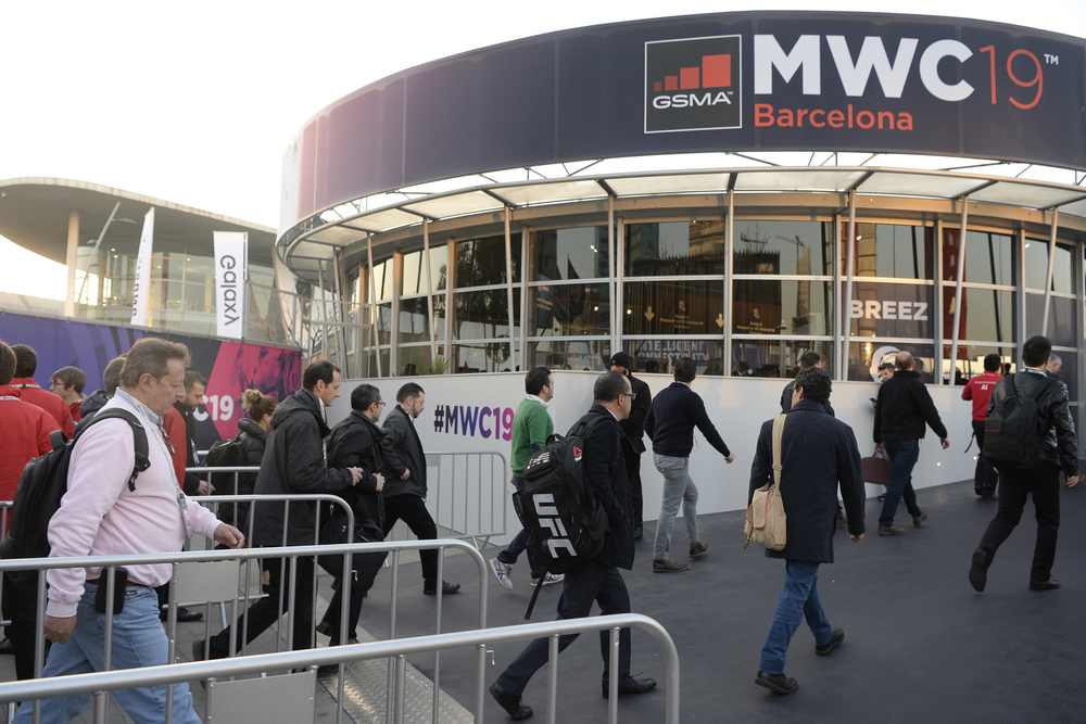 Participants arriving at Mobile World Congress (MWC) in Barcelona. u00e2u20acu201d AFP pic