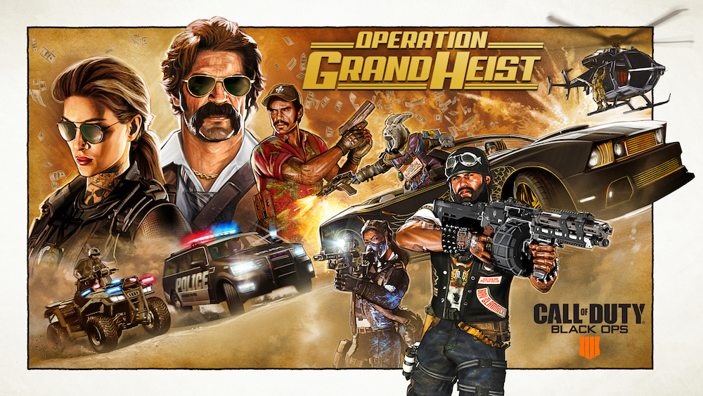 u00e2u20acu02dcCall of Duty: Black Ops 4u00e2u20acu2122 update Operation Grand Heist wants to keep players coming back for the next three months. u00e2u20acu201d Handout via AFP