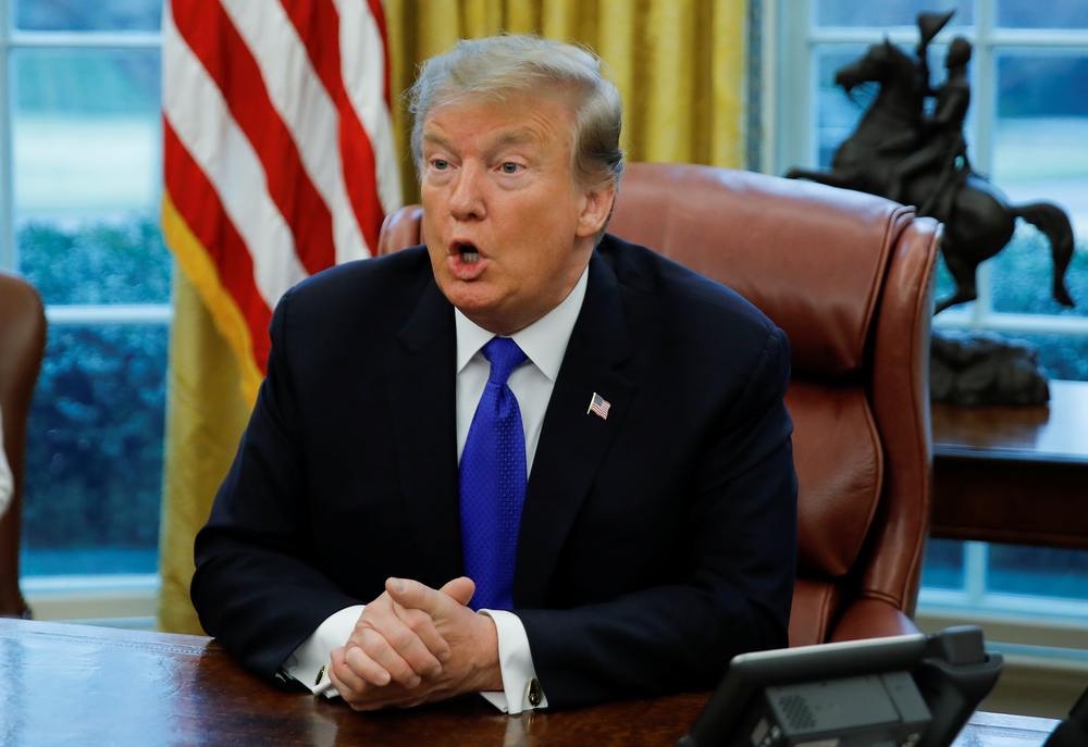 US President Donald Trump speaks during a meeting with China's Vice Premier Liu He in the Oval Office at the White House in Washington February 22, 2019. u00e2u20acu201d Reuters pic 