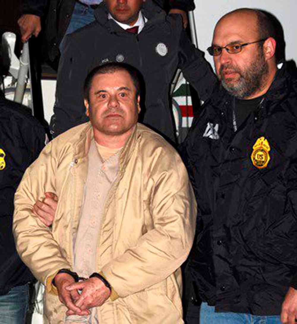 Mexican drug lord Joaquin 'El Chapo' Guzman is shown shortly after extradition, in New York January 19, 2017, in this photo released February 12, 2019. u00e2u20acu201d Drug Enforcement Administration (DEA) handout via Reuters 