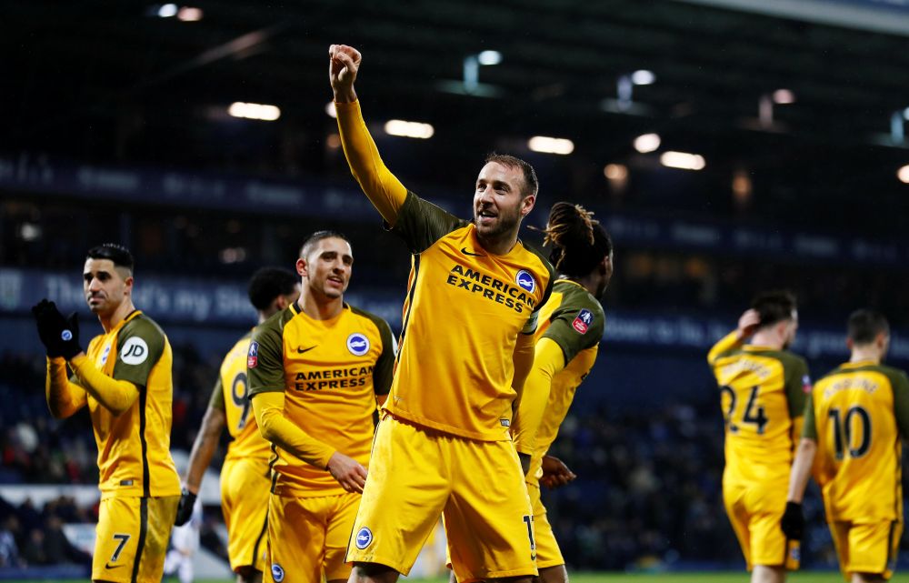 Brighton's Glenn Murray celebrates after scoring the third goal against West Bromwich Albion, February 6, 2019. u00e2u20acu2022 Reuters pic