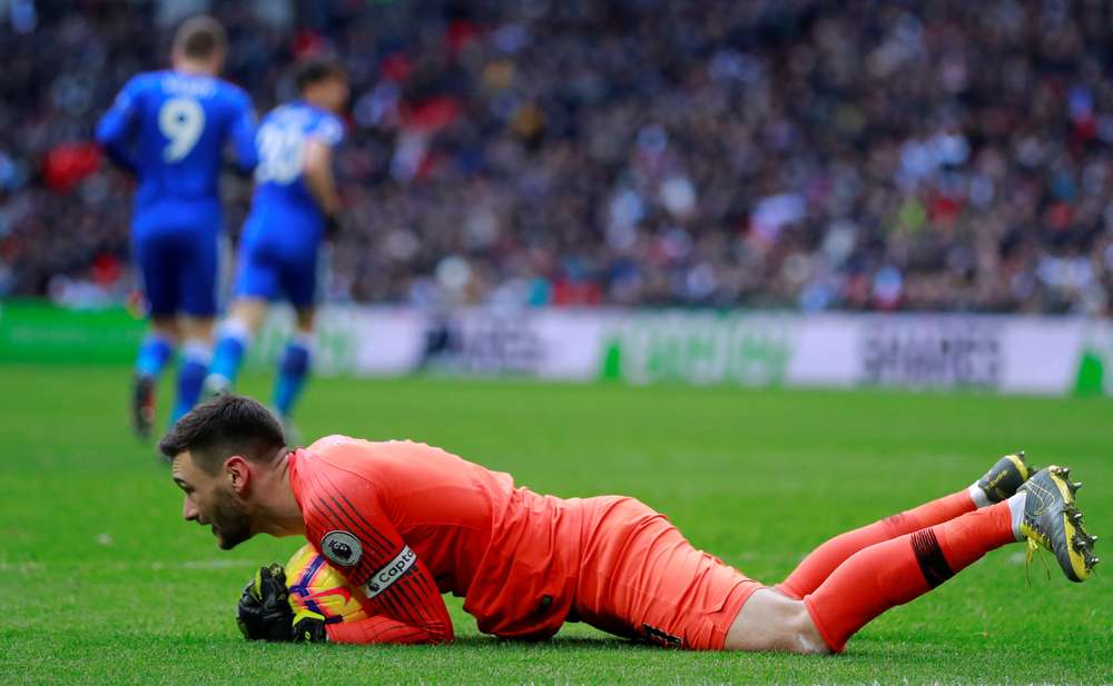Tottenhamu00e2u20acu2122s Hugo Lloris holds the match ball during the Premier League match Tottenham Hotspur v Leicester City in Wembley Stadium, London, February 10, 2019. u00e2u20acu201d Reuters pic