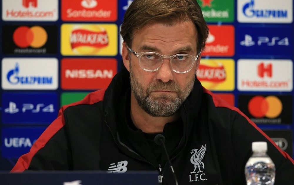 Liverpoolu00e2u20acu2122s German manager Jurgen Klopp attends a press conference on the eve of their Champions League round of 16, first leg match against Bayern Munich at Anfield, Liverpool, February 18, 2019. u00e2u20acu201d AFP pic