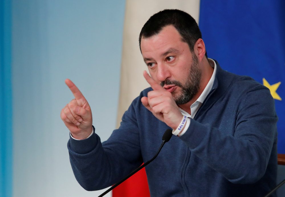 Italy's Interior Minister Matteo Salvini gestures as he attends a news conference in Rome January 14, 2019.  u00e2u20acu201d Reuters pic
