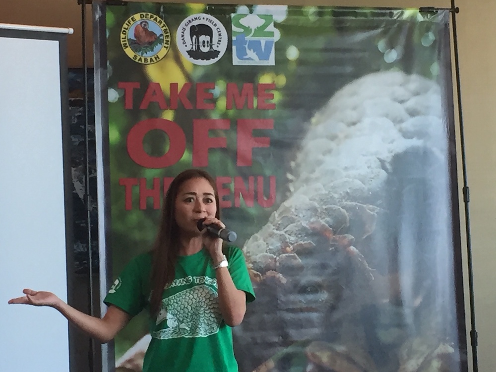 Maya Karin speaks during a World Pangolin Day talk organised by Danau Girang FIeld Centre and Sabah wildlife department in Kota Kinabalu. u00e2u20acu201d Picture by Julia Chan