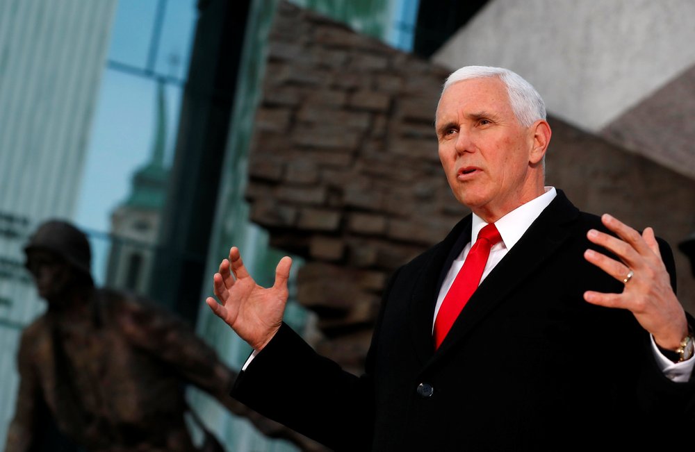 US Vice President Mike Pence speaks next to the Warsaw Uprising Monument in Warsaw, Poland February 14, 2019. u00e2u20acu201d Reuters pic