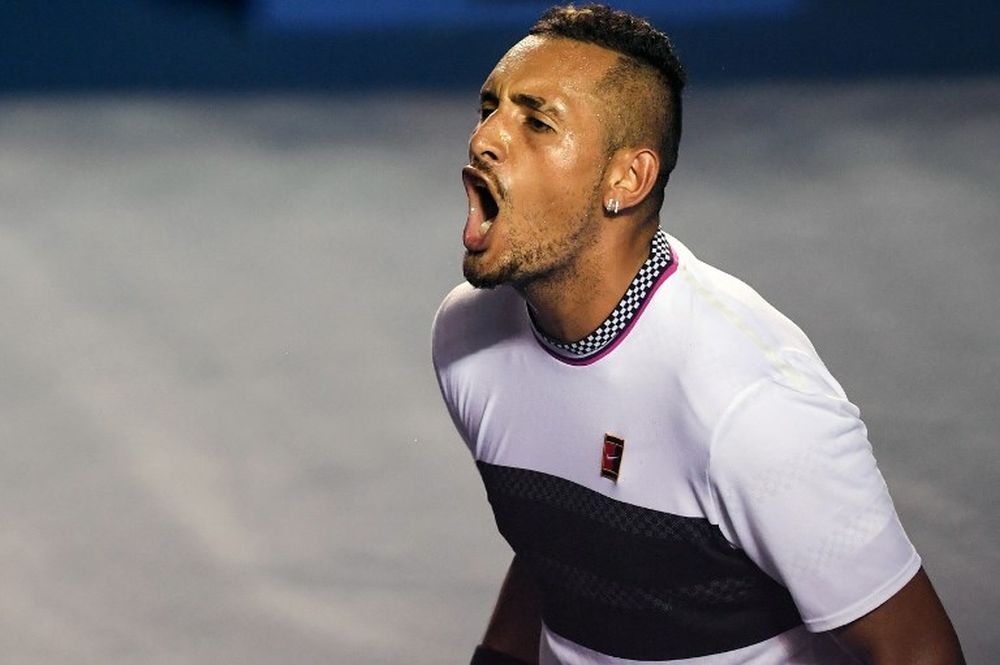 Australiau00e2u20acu2122s Nick Kyrgios celebrates his victory after beating Spainu00e2u20acu2122s Rafael Nadal during their Mexico ATP 500 Open men's single tennis match in Acapulco, Mexico February 27, 2019. u00e2u20acu2022 Reuters pic