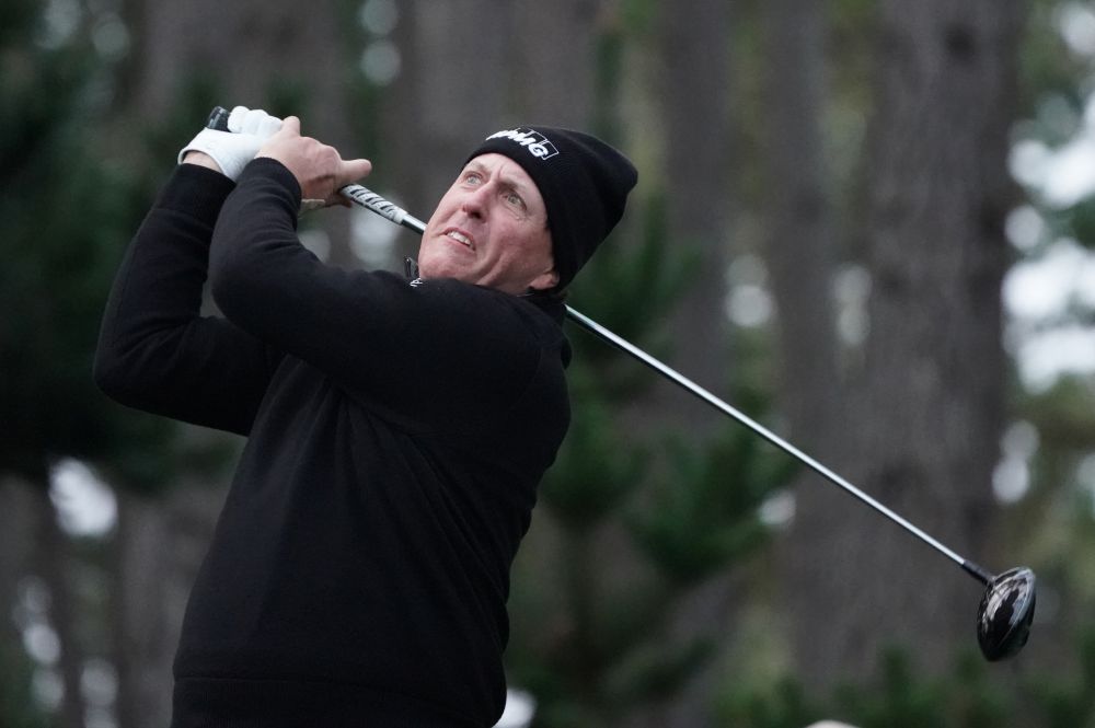 Phil Mickelson hits his tee shot on the 10th hole during the second round of the AT&T Pebble Beach Pro-Am golf tournament at Spyglass Hill Golf Course. u00e2u20acu2022 Picture by Kyle Terada-USA TODAY Sports via Reuters