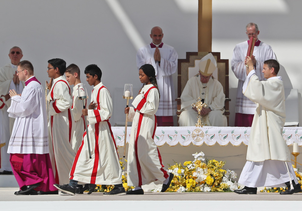Pope Francis leads mass for an estimated 170,000 Catholics at the Zayed Sports City Stadium on February 5, 2019. u00e2u20acu201d AFP pic 
