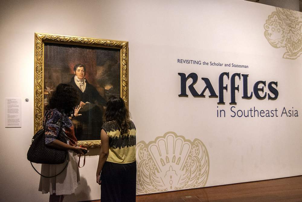 Visitors viewing the exhibition 'Raffles in South-east Asia: Revisiting the Scholar and Statesman' at the Asian Civilisations Museum in Singapore February 25, 2019. u00e2u20acu201d AFP pic