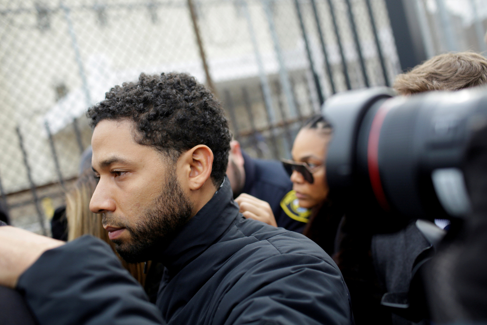 Jussie Smollett exits Cook County Department of Corrections after posting bail in Chicago, Illinois February 21, 2019. u00e2u20acu201d Reuters pic