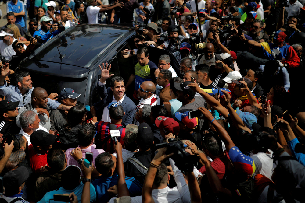 Venezuelan opposition leader and self-proclaimed interim president Juan Guaido waves to supporters during a rally against Venezuelan President Nicolas Madurou00e2u20acu2122s government in Caracas February 2, 2019. u00e2u20acu201d Reuters pic