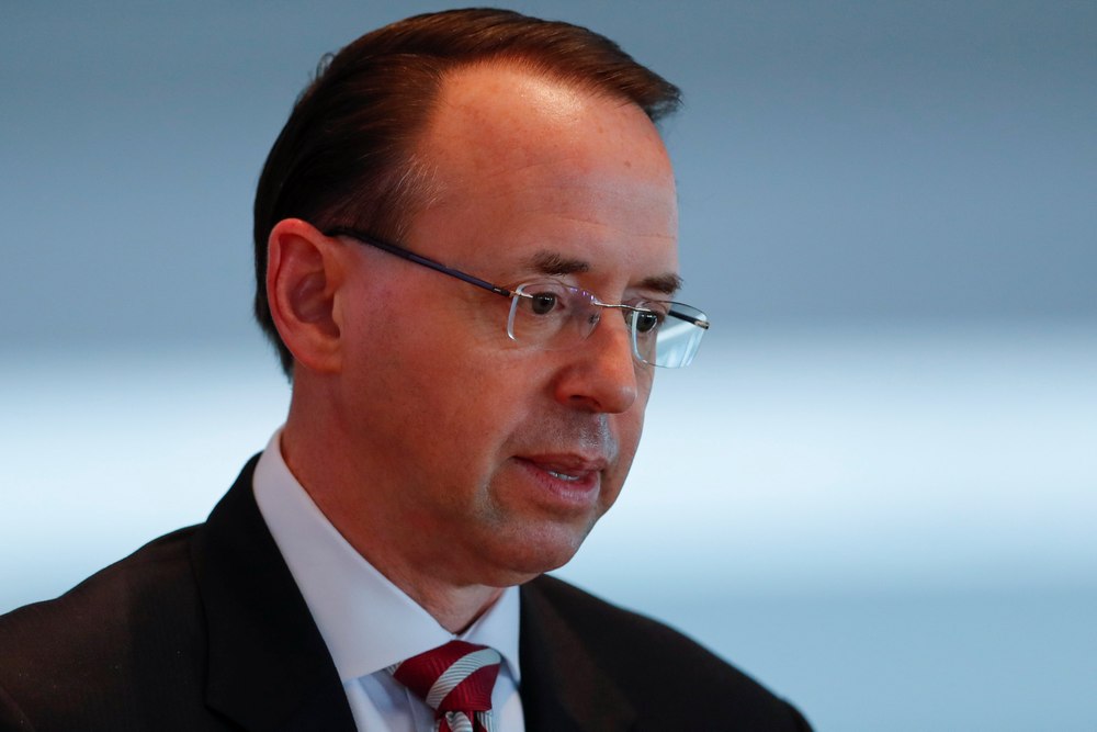 US Deputy Attorney General Rod J. Rosenstein speaks at the Los Angeles Crimefighters Leadership Conference February 7, 2019. u00e2u20acu201d Reuters pic