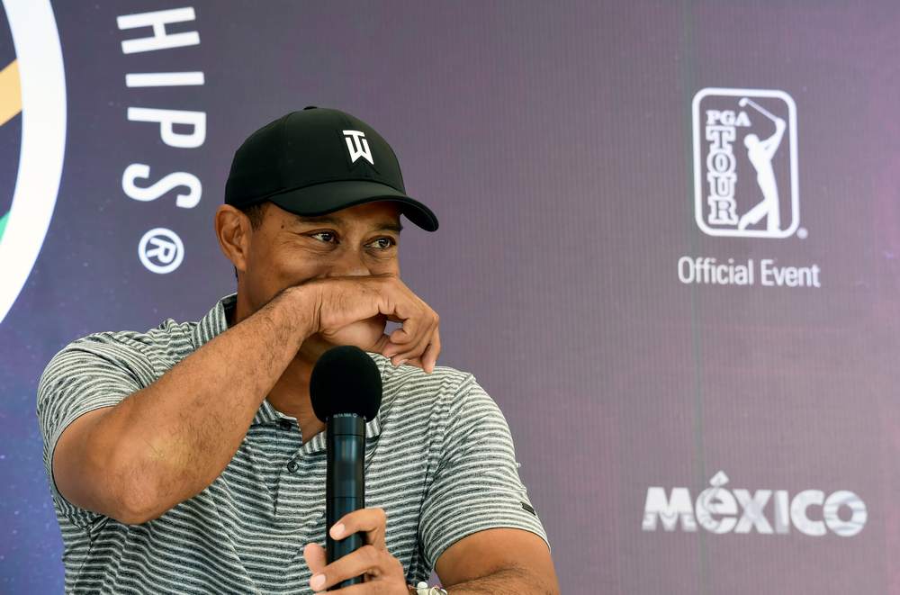 US golfer Tiger Woods speaks at a press conference at Chapultepec's Golf Club in Mexico City February 20, 2019. u00e2u20acu201d AFP pic
