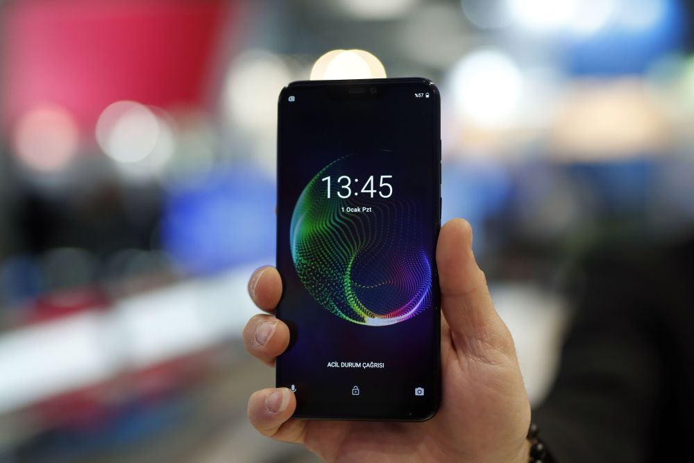 A person holds a Vestel Venus Z30 smartphone at the Mobile World Congress (MWC) in Barcelona February 28, 2019. u00e2u20acu201d AFP pic