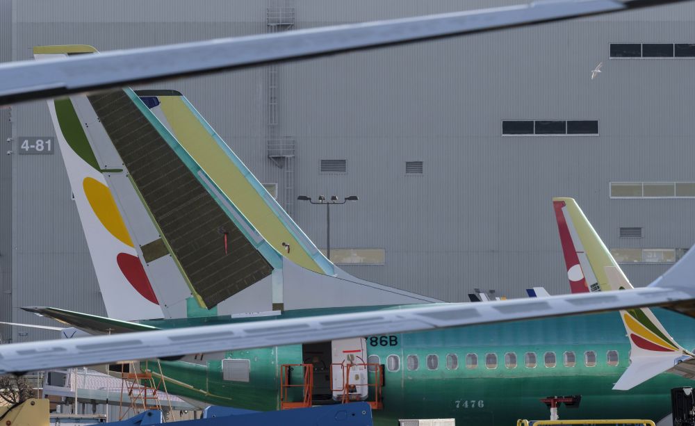 The tail section of a Boeing 737 MAX 8 being built for Ethiopian Airlines is pictured at the company's factory, March 11, 2019 in Renton, Washington. u00e2u20acu201d Stephen Brashear/Getty Images pic via AFP