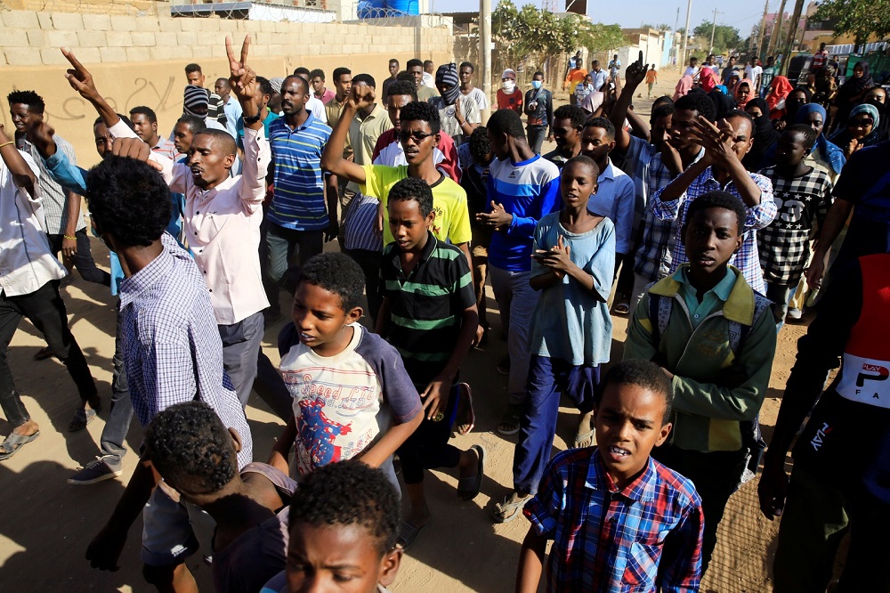 Sudanese demonstrators march as they participate in anti-government protests in Khartoum, Sudan January 24, 2019. u00e2u20acu201d Reuters pic