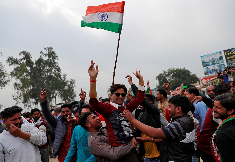 People dance as they celebrate before the release of Indian Air Force pilot Wing Commander Abhinandan, who was captured by Pakistan on Wednesday on the outskirts of the northern city of Amritsar March 1, 2019. u00e2u20acu201d Reuters pic