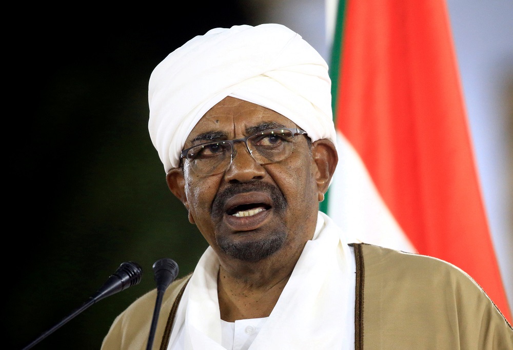 Sudanu00e2u20acu2122s President Omar al-Bashir delivers a speech at the Presidential Palace in Khartoum, Sudan February 22, 2019. u00e2u20acu201d Reuters pic