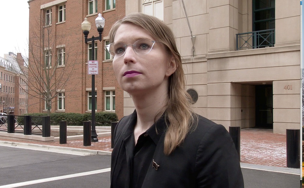 Former US Army intelligence analyst Chelsea Manning speaks to reporters outside the US federal courthouse in Virginia March 8, 2019. u00e2u20acu201d Picture by Ford Fischer/News2Share via Reuters