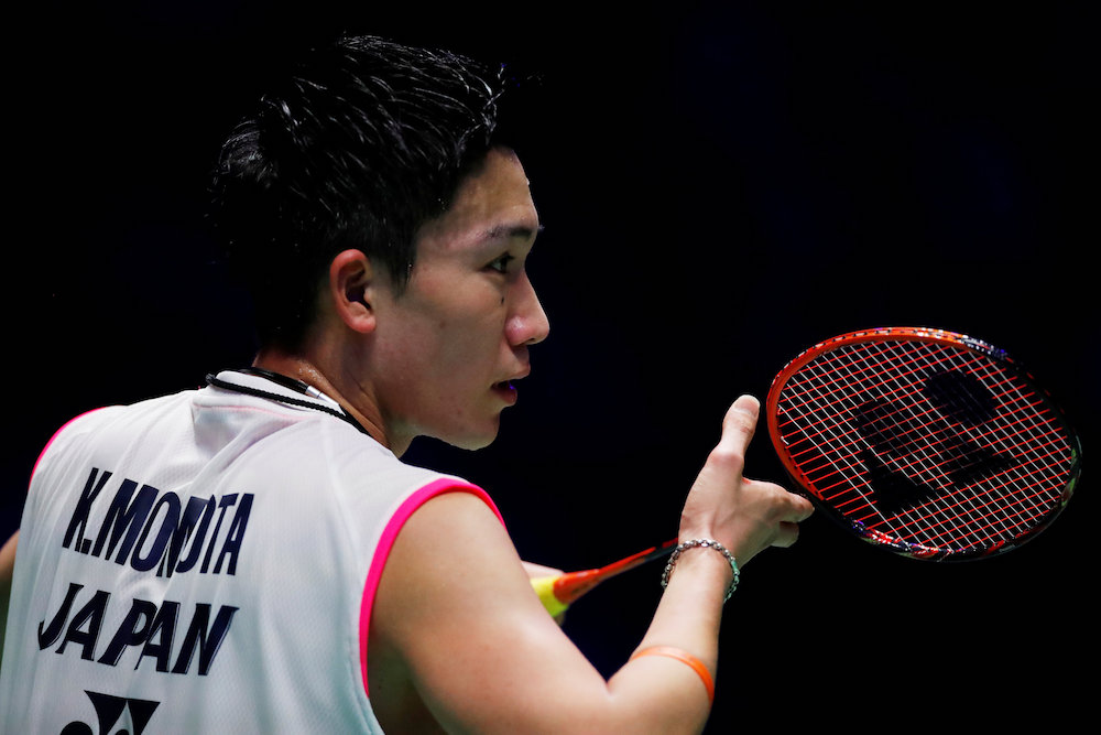 Japanu00e2u20acu2122s Kento Momota is seen during his semi-final match against Hong Kongu00e2u20acu2122s Angus Ng at the All England Open Badminton Championships in Birmingham March 9, 2019. u00e2u20acu201d Action Images pic via Reuters