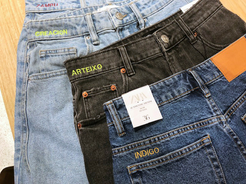 Customised jeans are shown ahead of the launch in Europe of a service by Spanish retail chain Zara, at the Zara pilot store in La Coruna, Spain March 13, 2019. u00e2u20acu201d Reuters pic