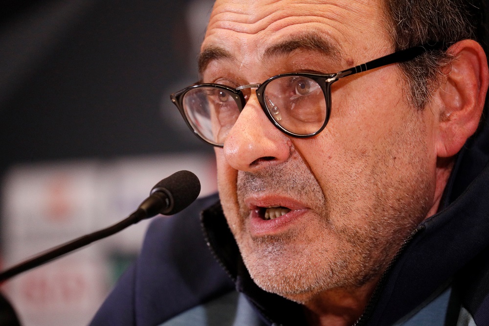 Chelsea manager Maurizio Sarri during a press conference at the NSC Olympiyskiy stadium in Kiev March 13, 2019. u00e2u20acu201d Reuters pic