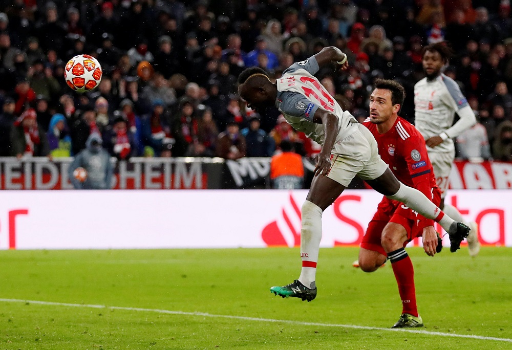 Liverpoolu00e2u20acu2122s Sadio Mane scores their third goal against Bayern Munich at the Allianz Arena in Munich March 13, 2019. u00e2u20acu201d Action Images via Reuters