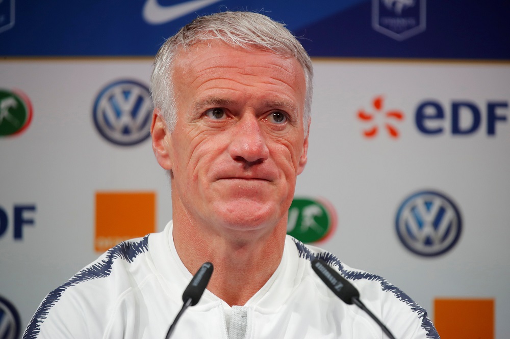 France coach Didier Deschamps during a press conference at Clairefontaine in France March 18, 2019. u00e2u20acu201d Reuters pic
