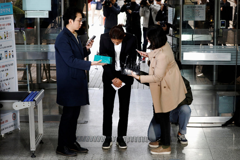 South Korean singer Jung Joon-young arrives at a court to attend a hearing for reviewing the prosecutionu00e2u20acu2122s detention warrant at the Seoul Central District Court March 21, 2019. u00e2u20acu201d Reuters pic