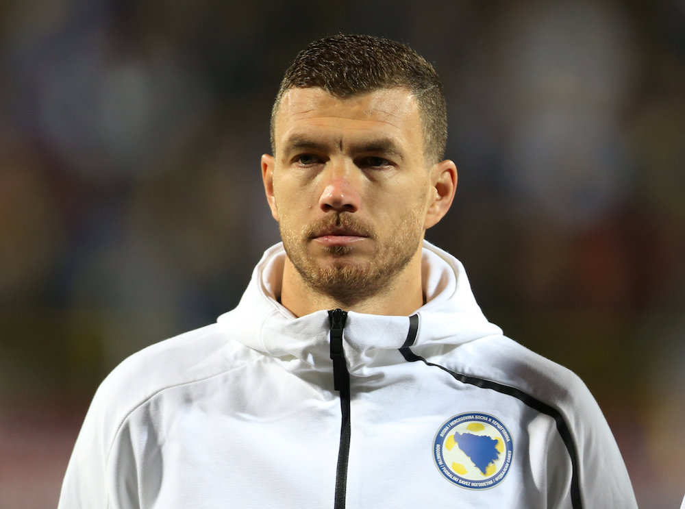 Bosnia and Herzegovinau00e2u20acu2122s Edin Dzeko is seen before the Euro 2020 qualifier Group J match with Armenia in Sarajevo March 23, 2019. u00e2u20acu201d Reuters pic