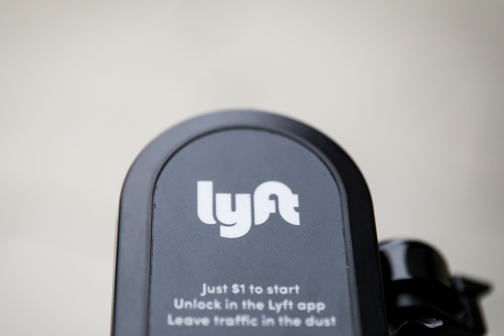The Lyft logo is seen on a parked Lyft Scooter in Washington March 29, 2019. u00e2u20acu201d Reuters pic