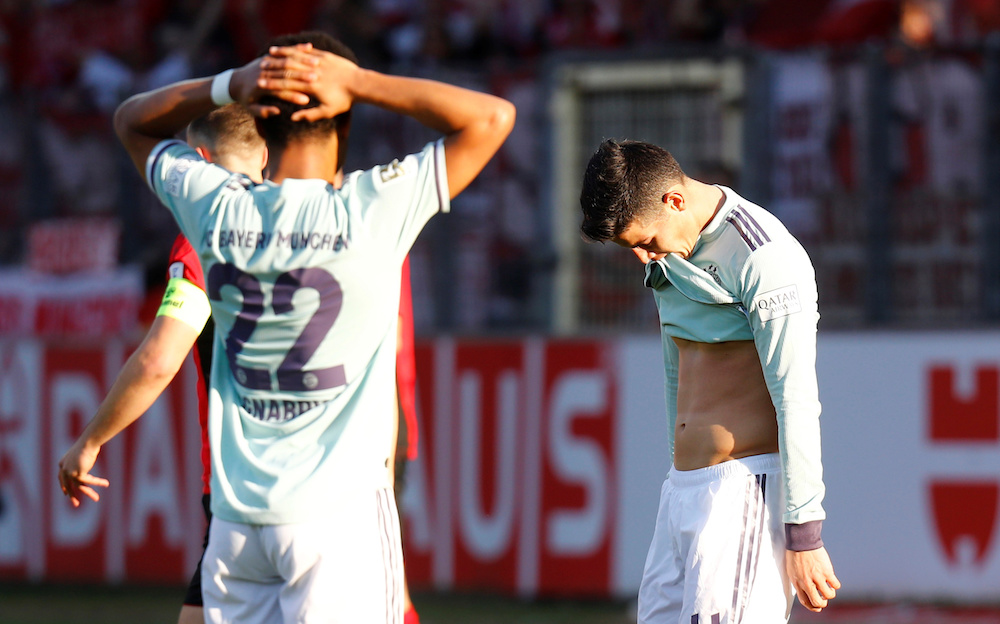 Bayern Munichu00e2u20acu2122s James Rodriguez reacts after the Bundesliga match against Freiburg at Schwarzwald-Stadion in Freiburg March 30, 2019. u00e2u20acu201d Reuters pic