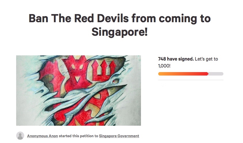 Ban the Red Devils? — Screen capture via change.org