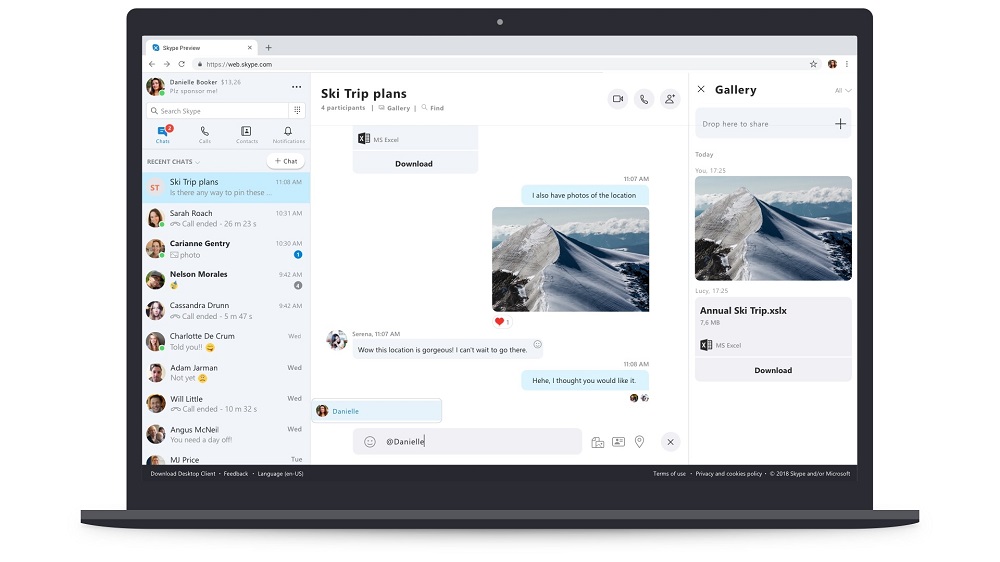 Skype for Web gets refreshed. u00e2u20acu201d Picture courtesy of Microsoft