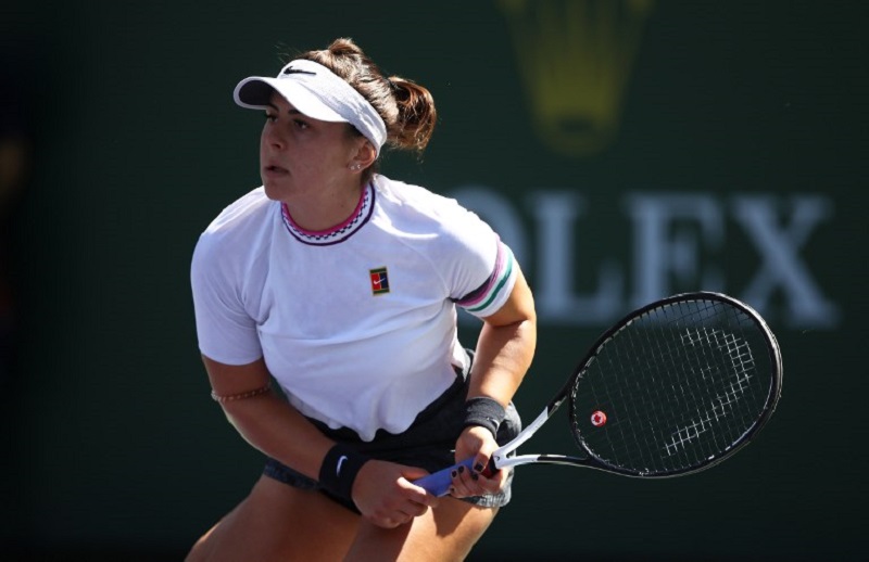 Bianca Andreescu (pic) in action against Garbine Muguruza during their womenu00e2u20acu2122s singles quarter final match on day ten of the BNP Paribas Open at the Indian Wells Tennis Garden March 13, 2019. u00e2u20acu201d AFP pic