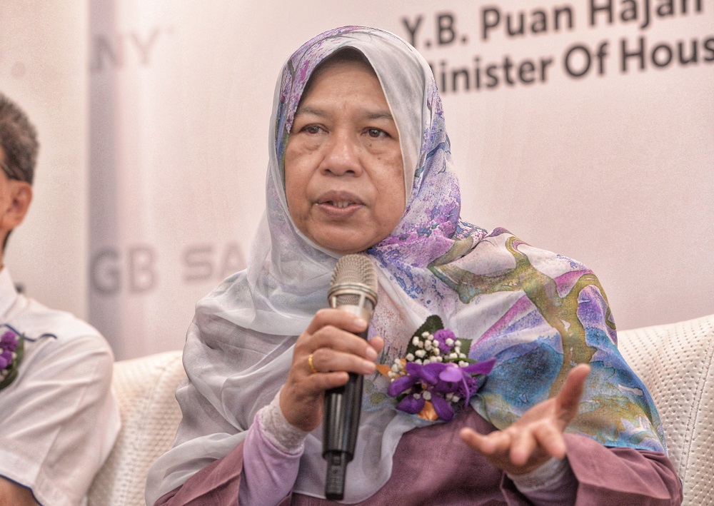 Minister of Housing and Local Government Zuraida Kamaruddin at a press conference during opening of MGBu00e2u20acu2122s IBS concrete plant in Nilai March 15, 2019. u00e2u20acu201d Picture by Shafwan Zaidon