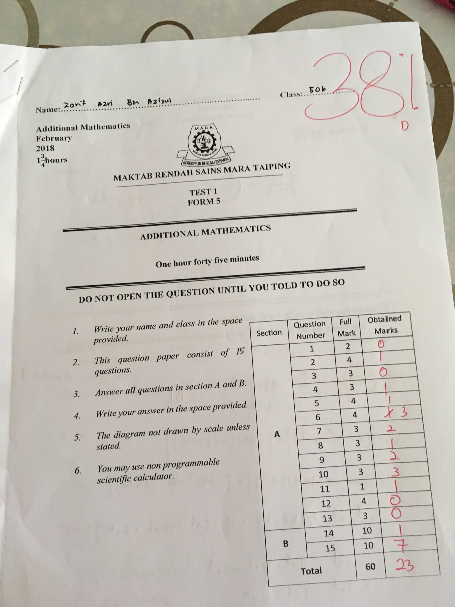 Zarif Azri Azizul did not expect to score an A+ for a subject he was weak in. u00e2u20acu201d Picture via Twitter/@goodlittleboi