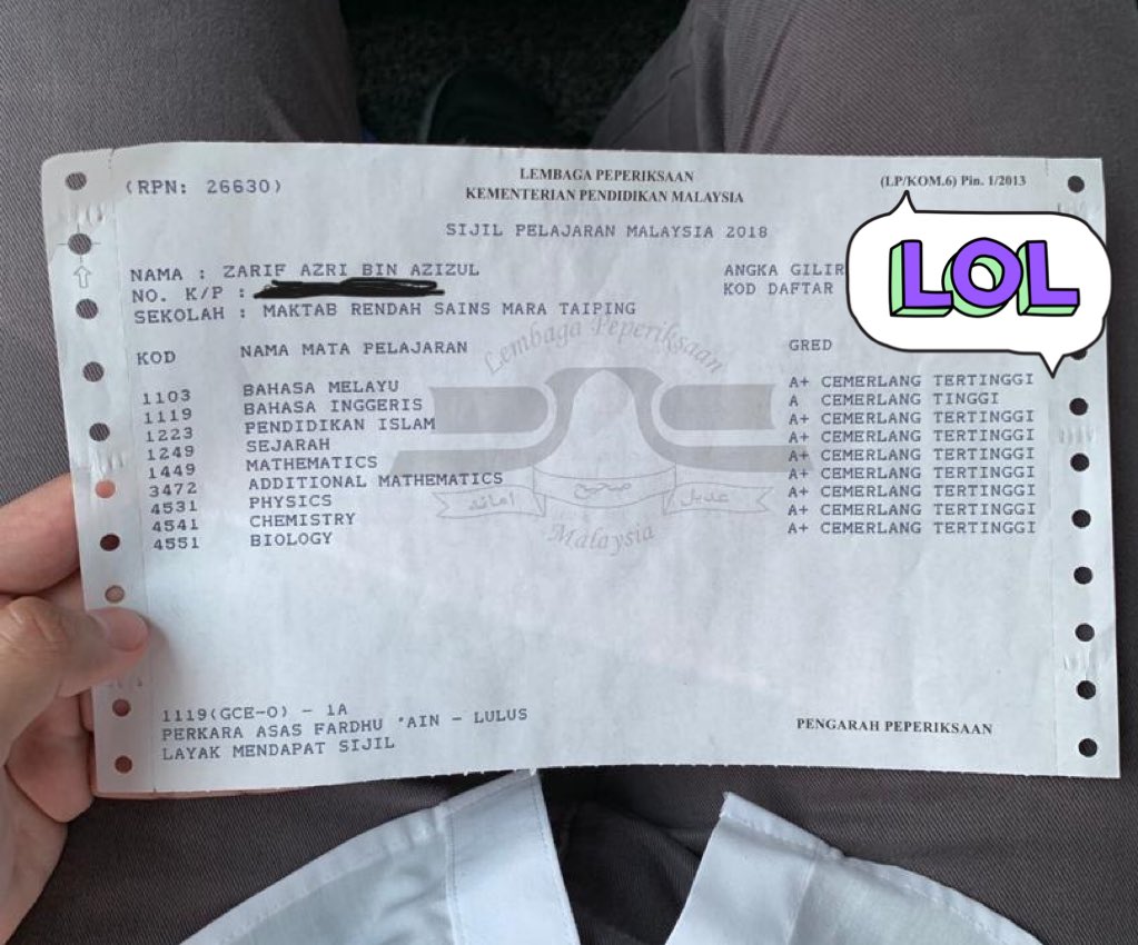 The straight-A student plans to study Actuarial Science. — Picture via Twitter/@goodlittleboi