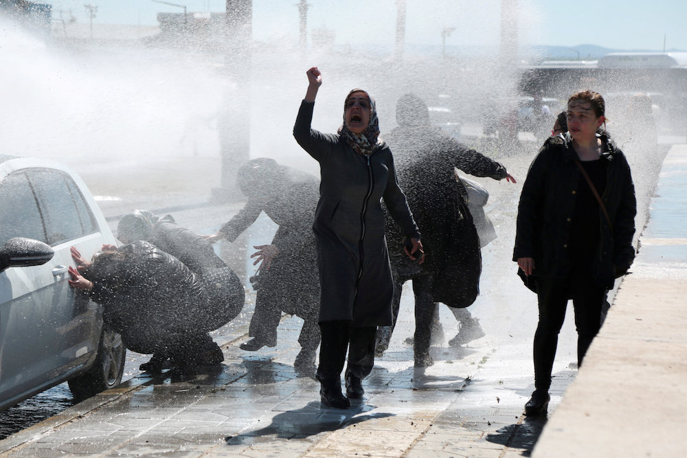 Turkish riot police use a water cannon to disperse demonstrators as they protest death of a Kurdish inmate, in Diyarbakir, Turkey, March 18, 2019. u00e2u20acu201d Reuters pic