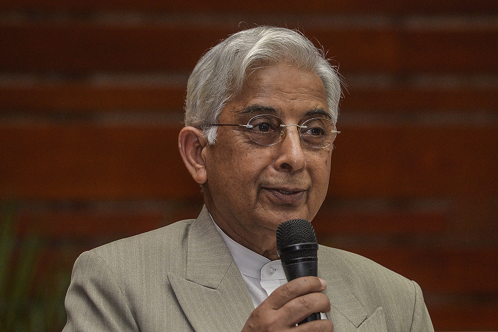 Author of ‘Our Constitution’, Datuk Shad Saleem Faruqi, speaks during the book’s launch in Kuala Lumpur March 20, 2019. — Picture by Miera Zulyana