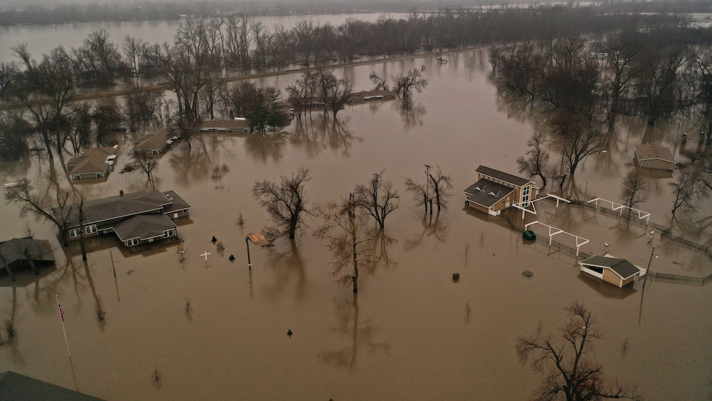 A flooded parcel of land along the Platte River is pictured in this aerial photograph at La Platte, south of Omaha March 19, 2019. u00e2u20acu201d Reuters pic