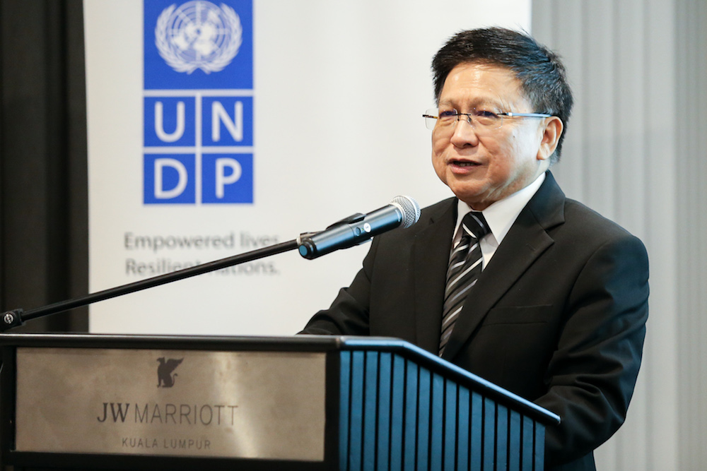 Chief Justice of Malaysia Tan Sri Richard Malanjum speaks during the launch of u00e2u20acu02dcA Report on the International Framework for Court Excellence, Malaysiau00e2u20acu2122 in Kuala Lumpur March 22, 2019. u00e2u20acu201d Picture by Ahmad Zamzahuri