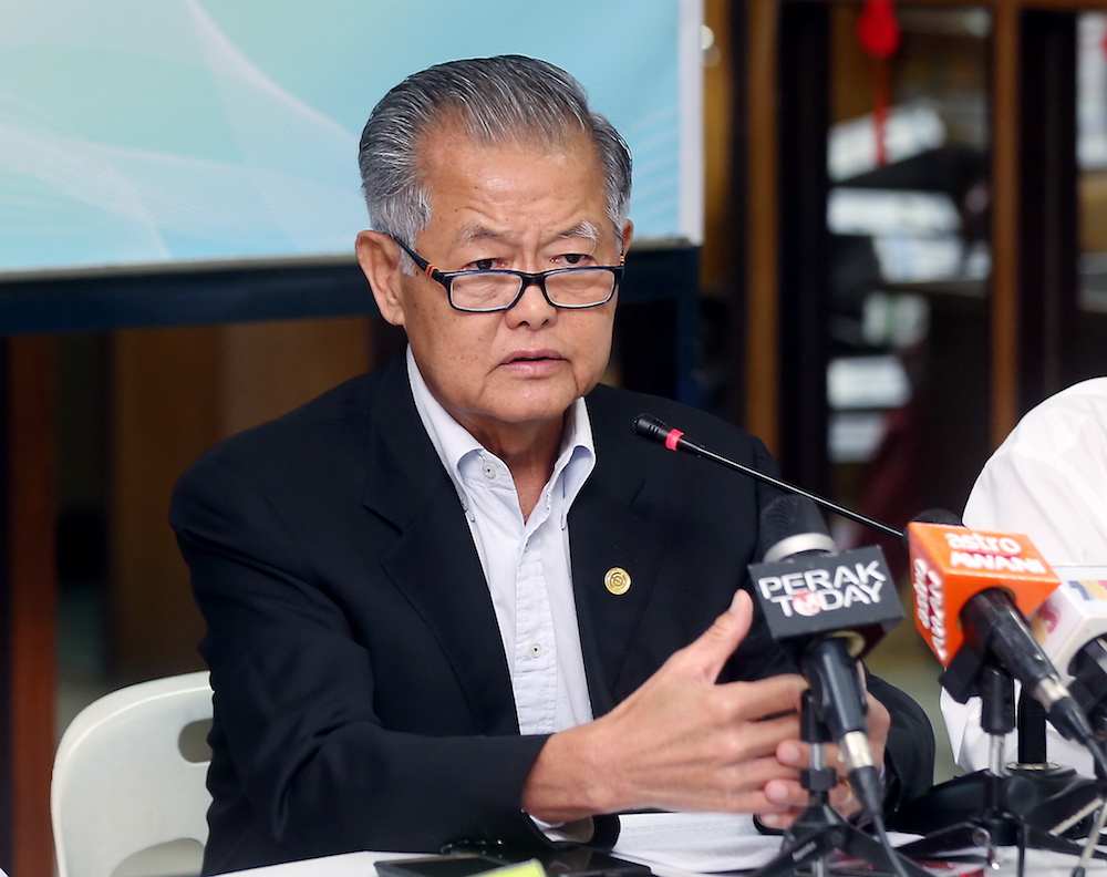 PCCCI president Datuk Liew Sew Yee addresses a press conference in Ipoh March 25, 2019. u00e2u20acu201d Picture by Farhan Najib