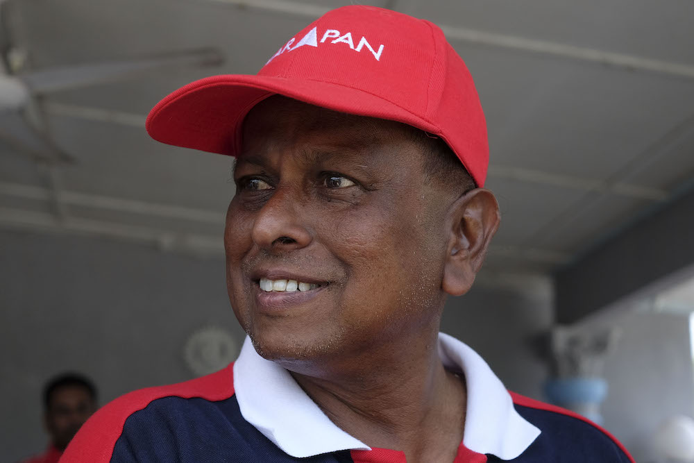 Pakatan Harapan candidate, Dr S. Streram is pictured while on his campaign at Taman Bunga Raya Kuala Sawah in Rantau March 31, 2019. u00e2u20acu201d Picture by Yusof Mat Isa