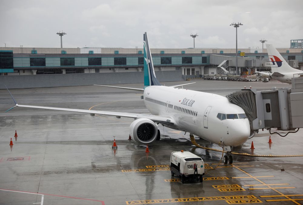 SilkAiru00e2u20acu2122s new aircraft, the Boeing 737 Max 8, sits on the tarmac at Changi Airport in Singapore October 4, 2017. u00e2u20acu201d Reuters pic