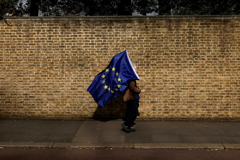 EU supporters, calling on the government to give Britons a vote on the final Brexit deal, participate in the u00e2u20acu02dcPeopleu00e2u20acu2122s Voteu00e2u20acu2122 march in central London March 23, 2019. u00e2u20acu201d Reuters pic   