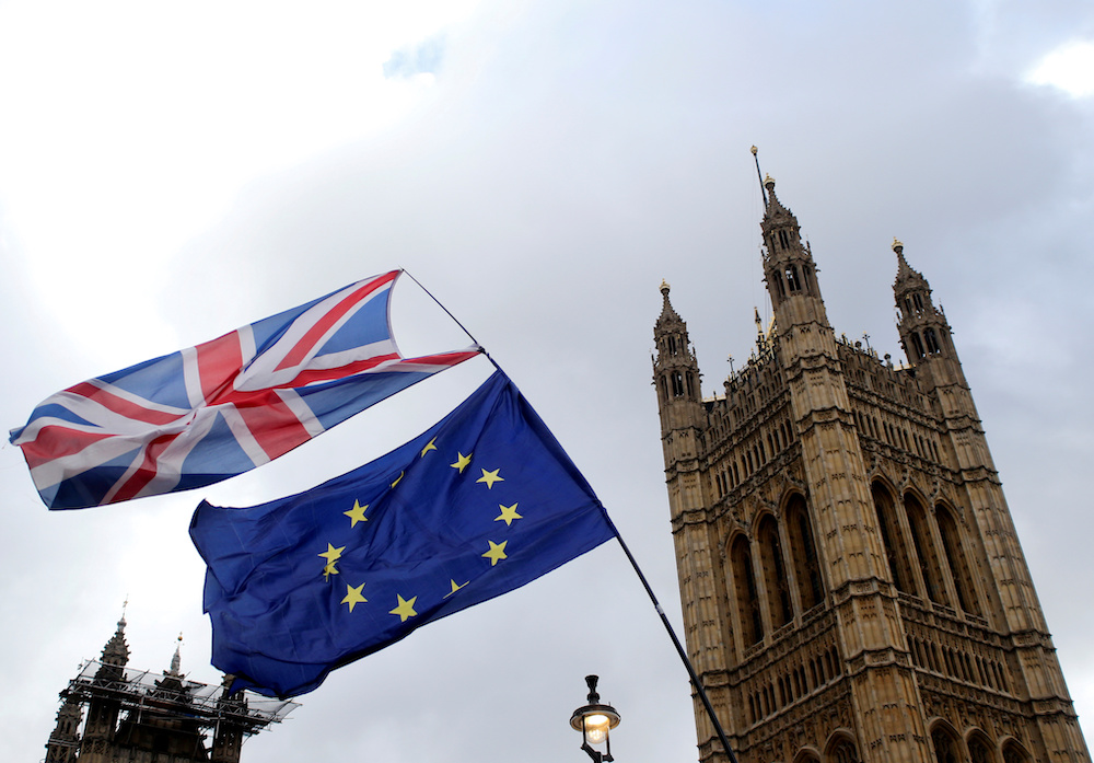 Flags flutter outside the Houses of Parliament, ahead of a Brexit vote, in London, Britain March 13, 2019. u00e2u20acu2022 Reuters pic