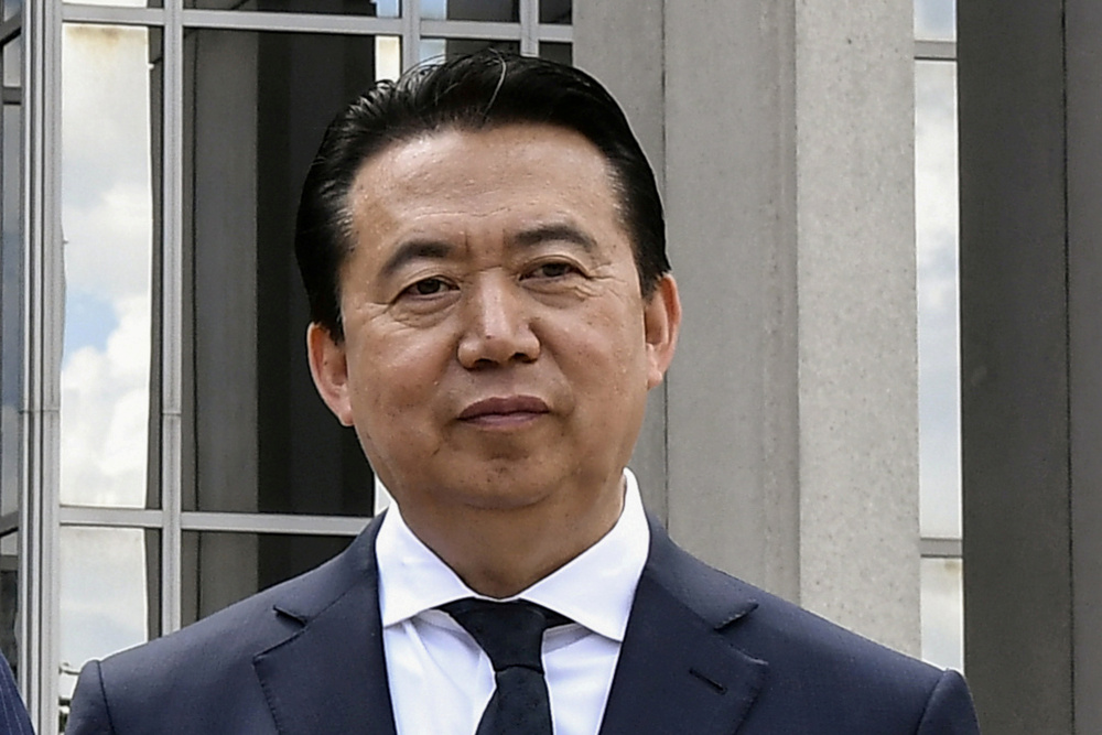 Former Interpol President Meng Hongwei poses during a visit to the headquarters of International Police Organisation in Lyon, France, May 8, 2018. u00e2u20acu201d Jeff Pachoud pic via Reutersnn